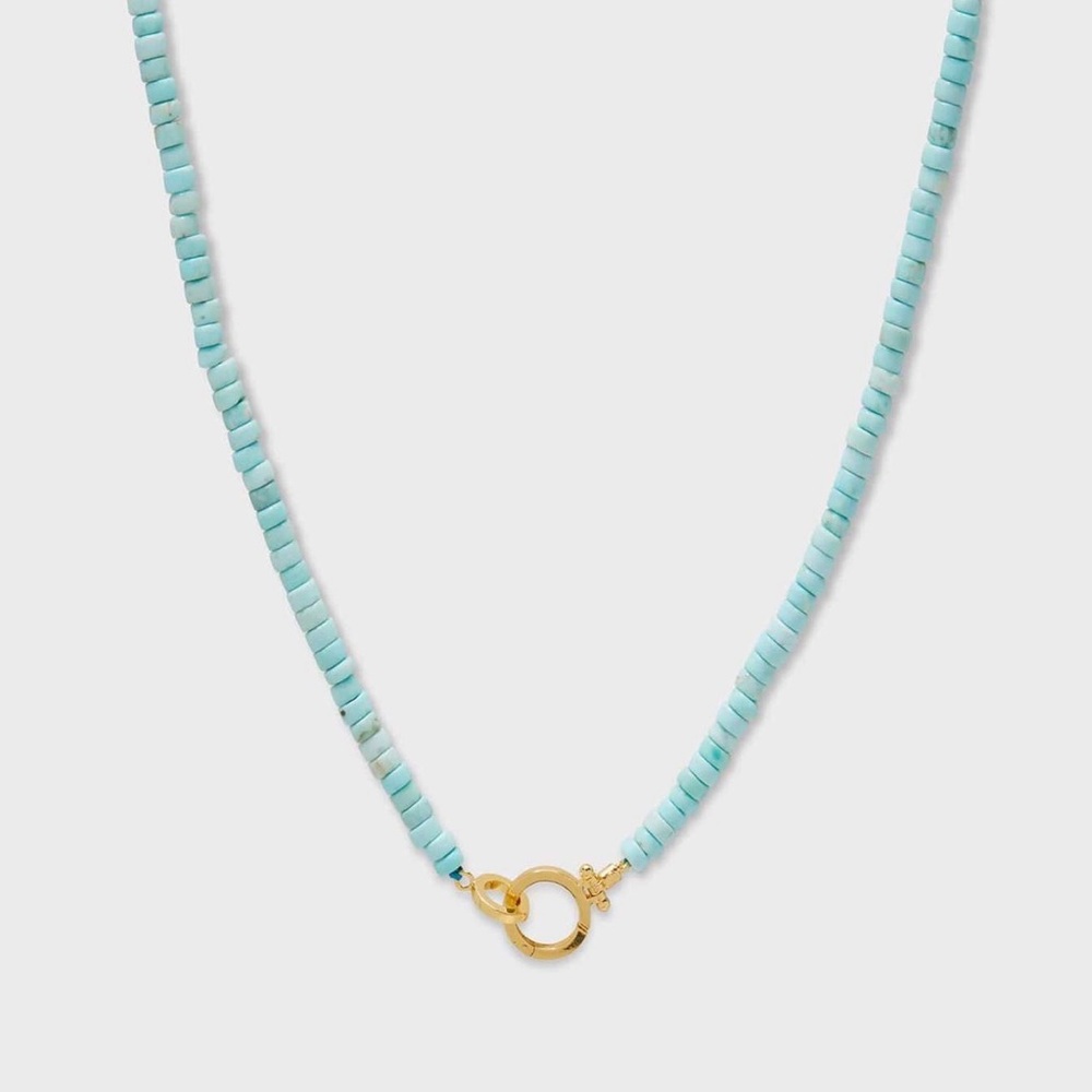 Gorjana Parker Gem Necklace in turquoise with gold finish
